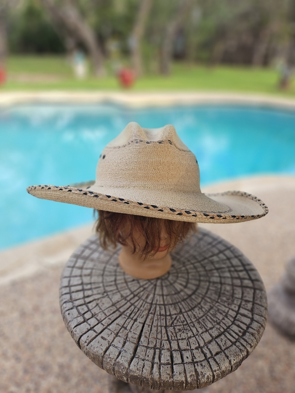 Texas Hat Co - Joe's Boot Shop NM Natural Palm Leaf Wide Brim Sun Hat 7 1/2